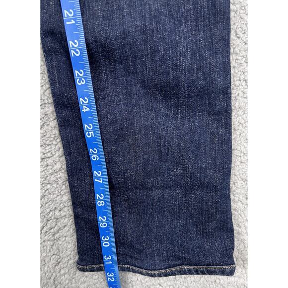 True Religion Jeans Womens 28 Straight Leg Dark Wash USA Yellow Stitch Flap Pkt - Picture 11 of 12